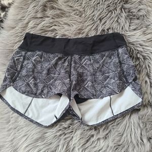 Lululemon Run Speed up shorts - 4 - Formation Alpine Black White